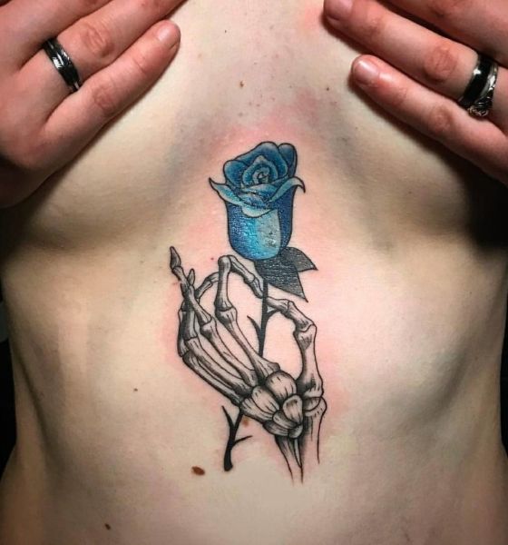 Underboob Rose Tattoo Designs