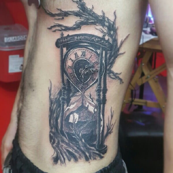 sand clock tattoo