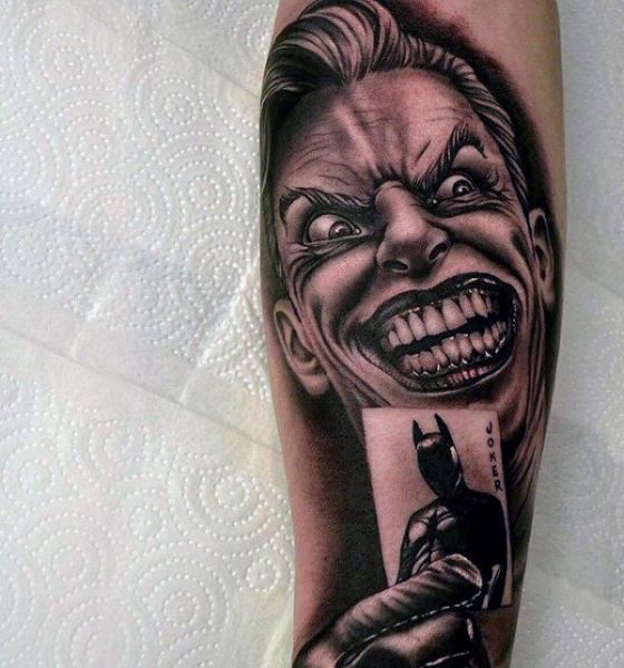 Bat man with Joker Tattoo