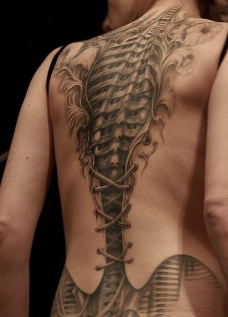 Biomechanical Tattoo Design on Back