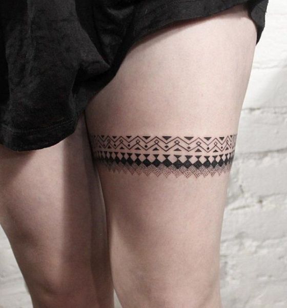 10. Black Garter Tattoo Design.