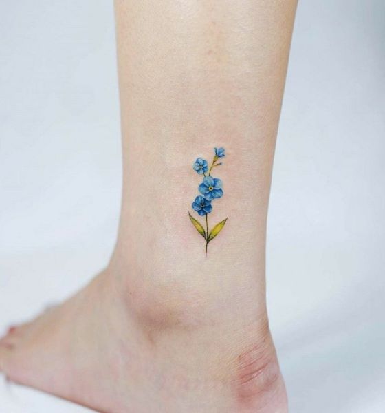 Carnation Flower blue in color Tattoo Design