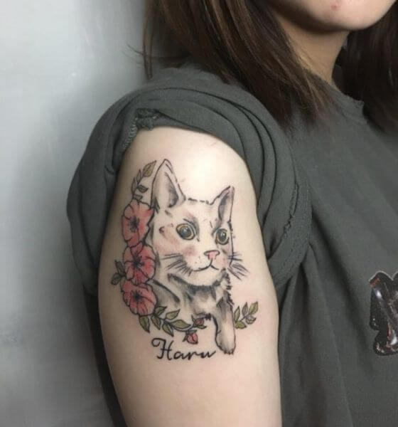 Cat Memorial Tattoo Design