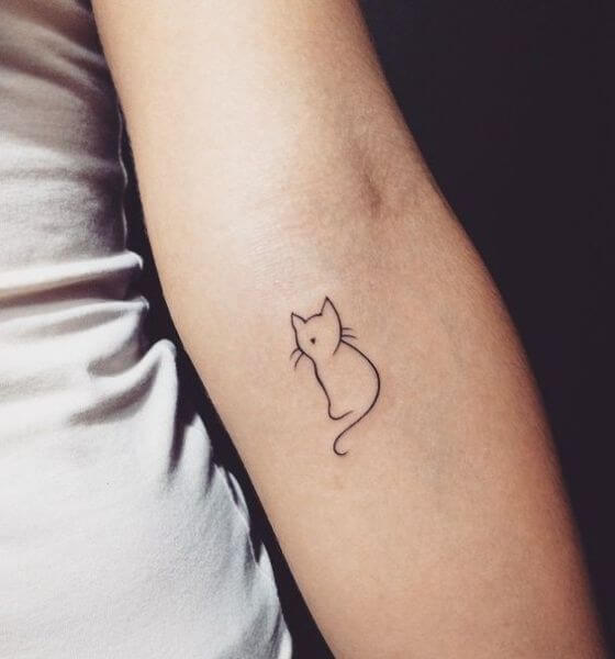 Cat Tattoo Outline Design