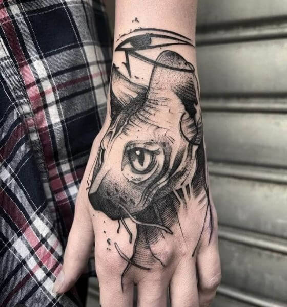 Cat Tattoo on Hand
