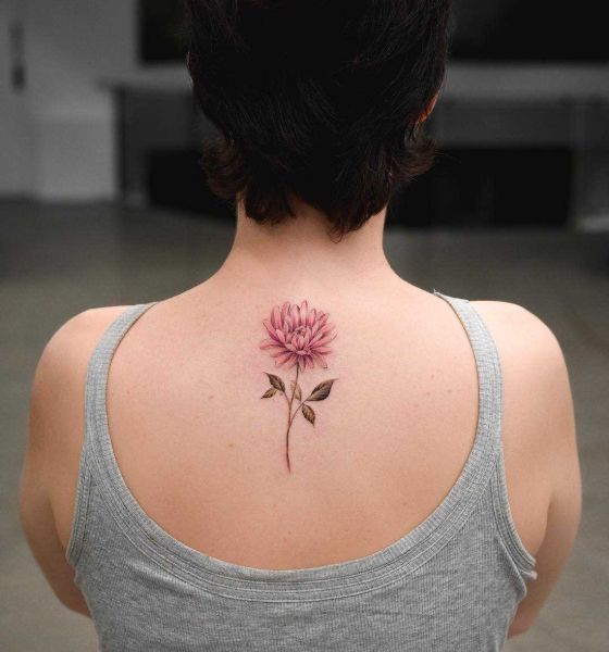 Nancy Fine Line Watercolor Tattoo on Instagram Chrysanthemum