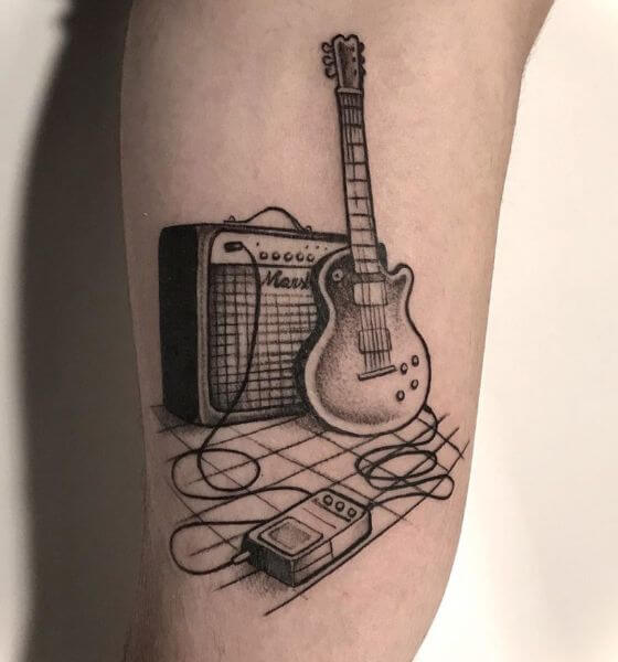 Classic Guitar Tattoo Design