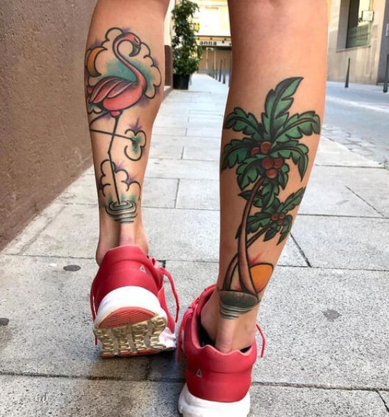 Colorful Calf Tattoos For Men and Women