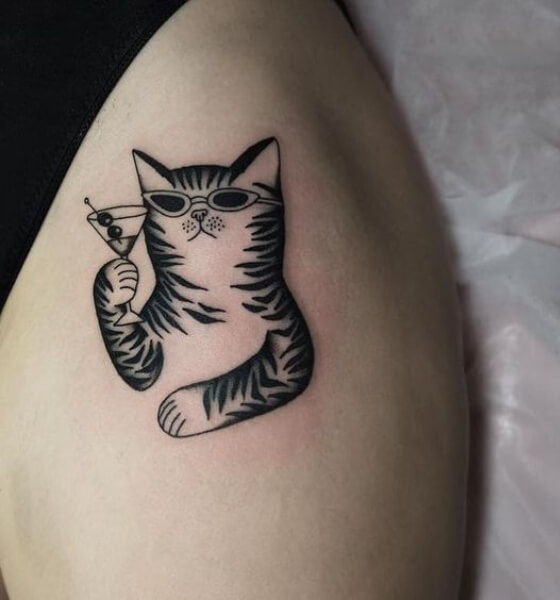 Cool Cat Tattoo Design
