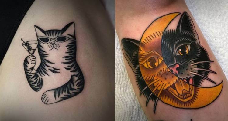 Cute Cat Tattoo Design Ideas