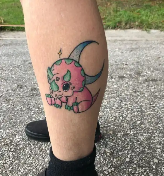 Cute Tattoo on Calf Leg