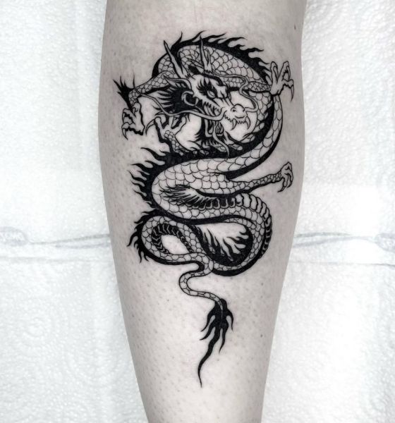 Dragon Tattoo on Calf