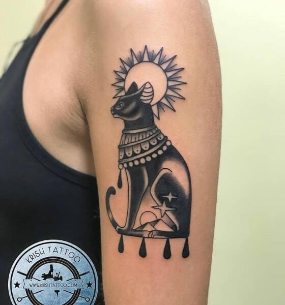 Egyptian Cat Tattoo Design