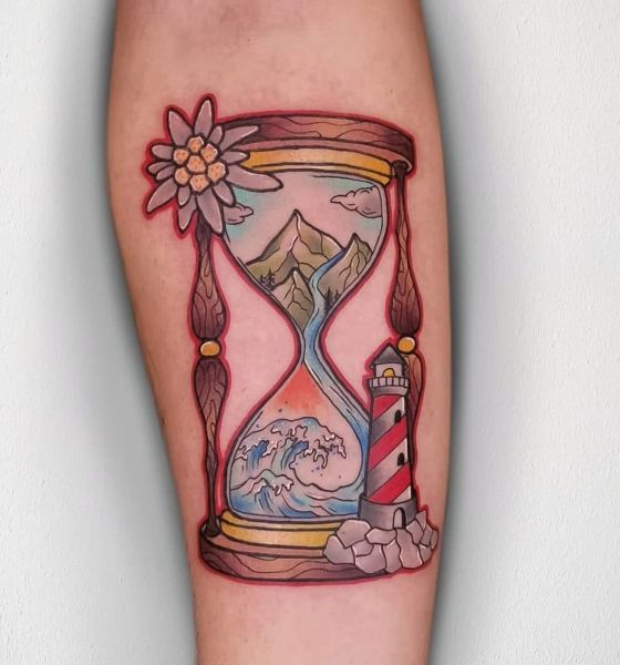 Elegant Hourglass Tattoo