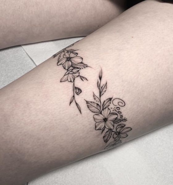 Floral Garter Tattoo Design