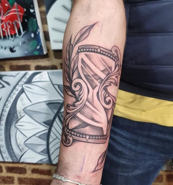 Floral Hourglass Tattoo