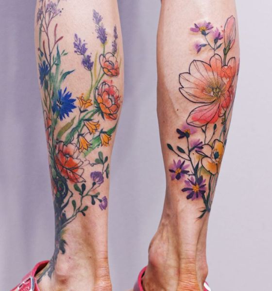 55 Adorable Calf Tattoo Ideas who Loves Charming Design 2022