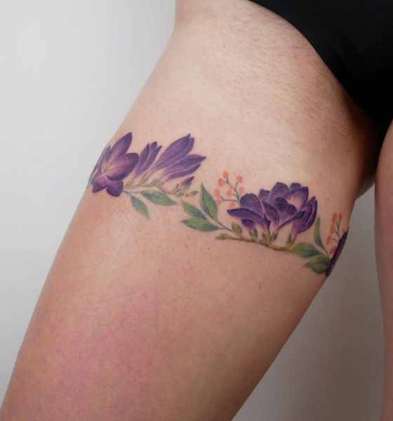 Flower Garter Tattoo