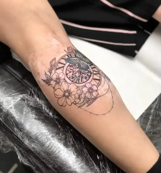 Flower Tattoo on Calf