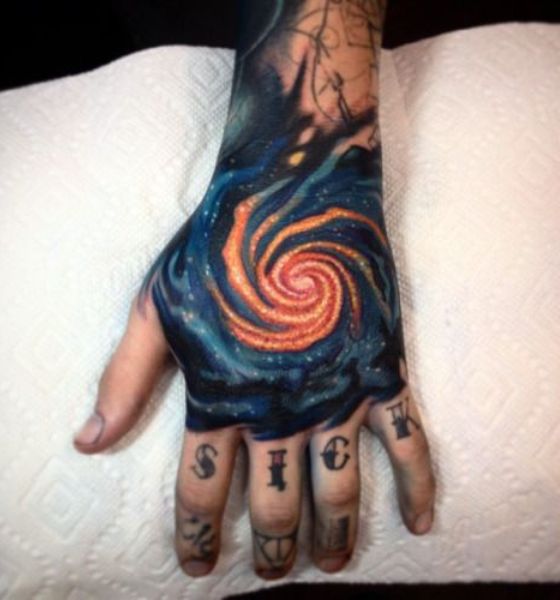 Galaxy Tattoo on the Hand