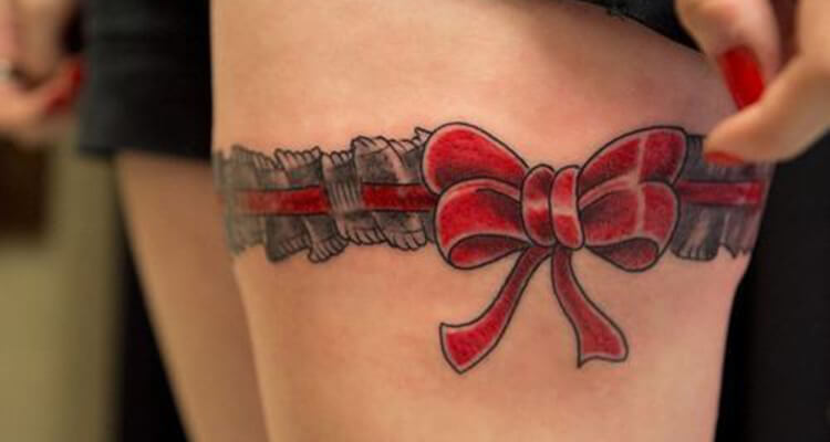 Garter Belt Tattoo Design for Women