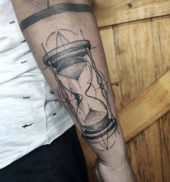 Geometric Hourglass Tattoo