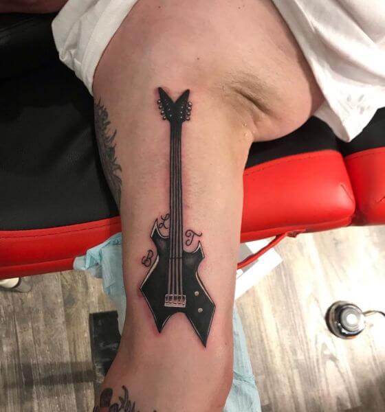 Guitar Tattoo on Bicep