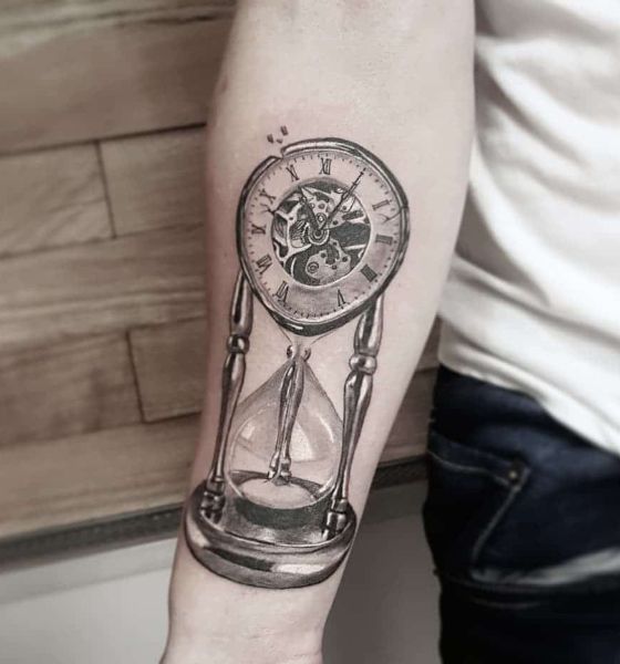 Hourglass Clock Tattoo