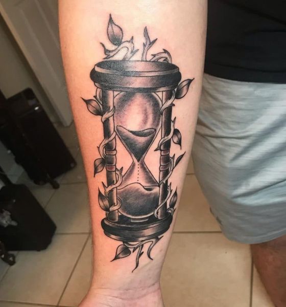 Hourglass Tattoo Design on Forearm