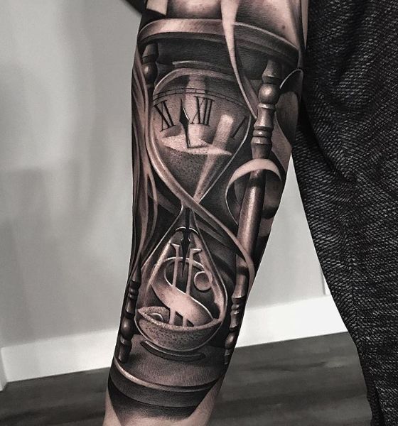 Hourglass with Realistic Features Tattoo Design