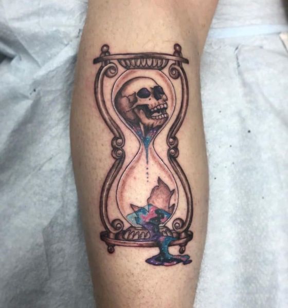Hourglass with Skull Tattoo Designs