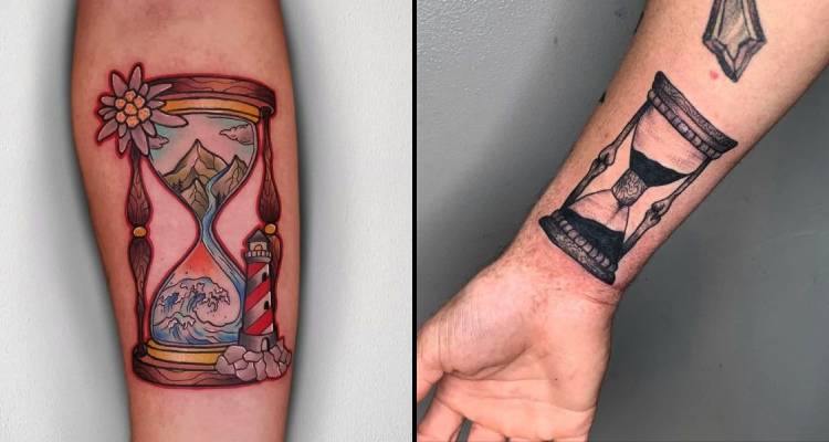 30 Broken Hourglass Tattoo Designs For Men  Time Ink Ideas