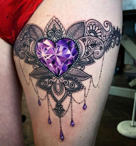 Jewel with Garter Tattoo Design