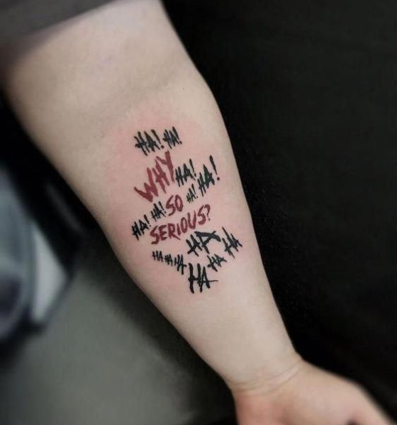 Joker Phrase Tattoo
