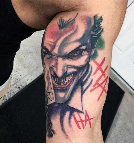 Joker Tattoo design on leg