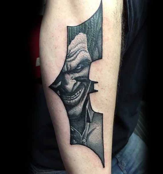 Joker Tattoo design under bat