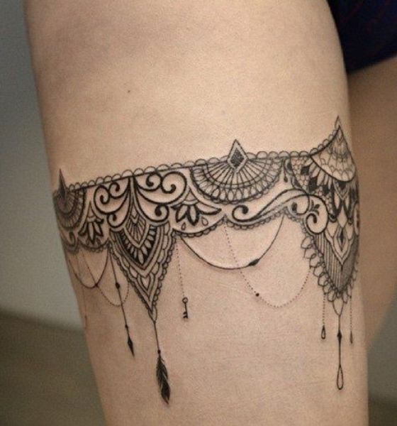 Lace Garter Tattoo Design