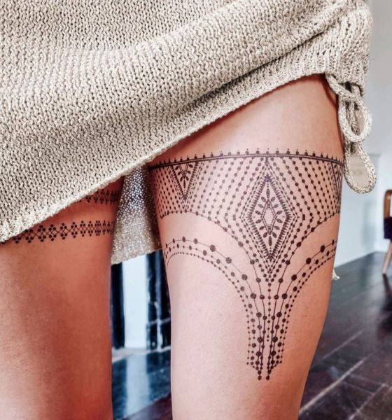 Lace Garter Tattoo Designs