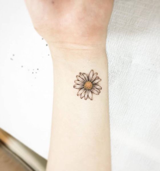 Minimalistic Yellow Daisies Tattoo Design