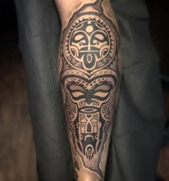 Polynesian Calf Tattoo