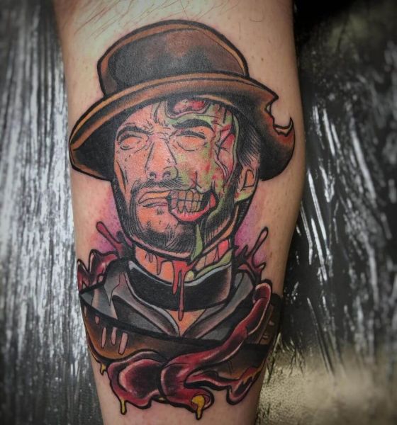 Portrait Tattoo Design on Calf