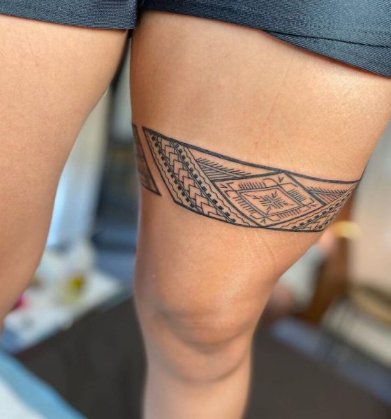 Samoan Band Thigh Tattoo
