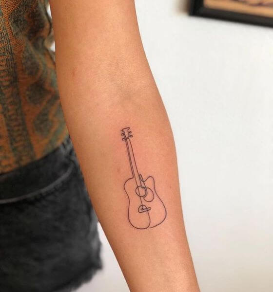 Classic Rock Music Bass Electric Guitar Temporary Tattoo Sticker  OhMyTat