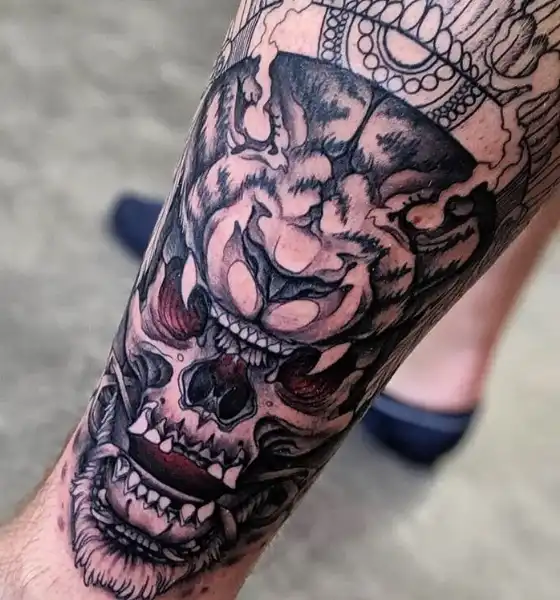 Skull Tattoo on Calf