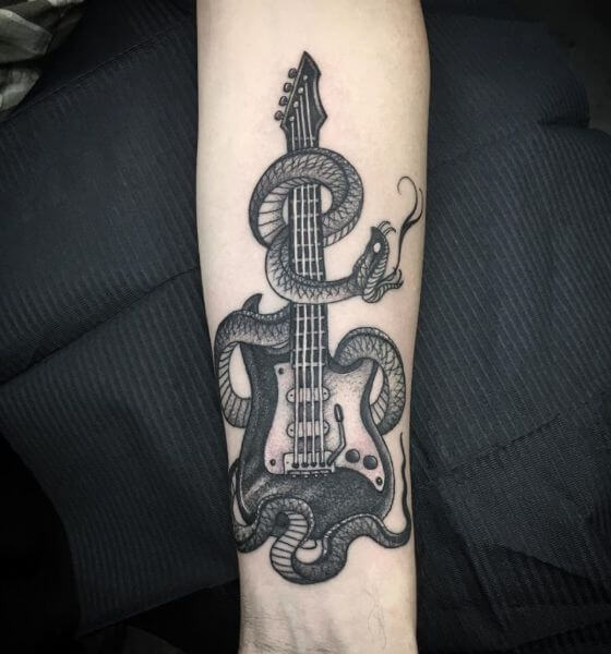 Snake Guitar Tattoo