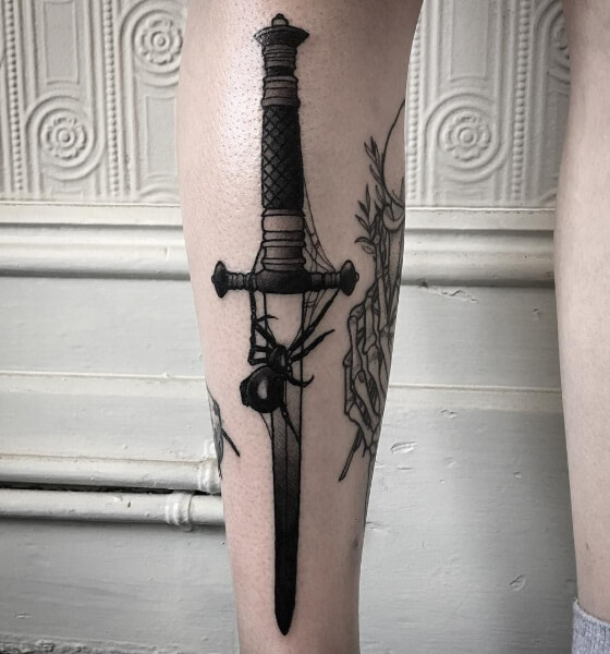 Sword Calf Tattoo