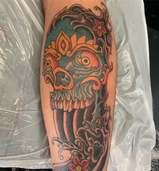 Traditional Calf Tattoo