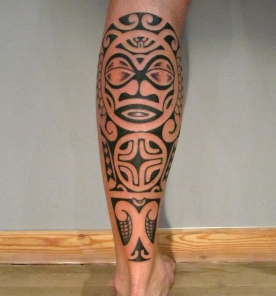 Tribal Calf Tattoo Design