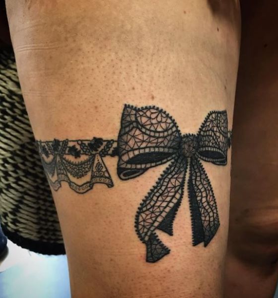 Wand in Garter Tattoo Design