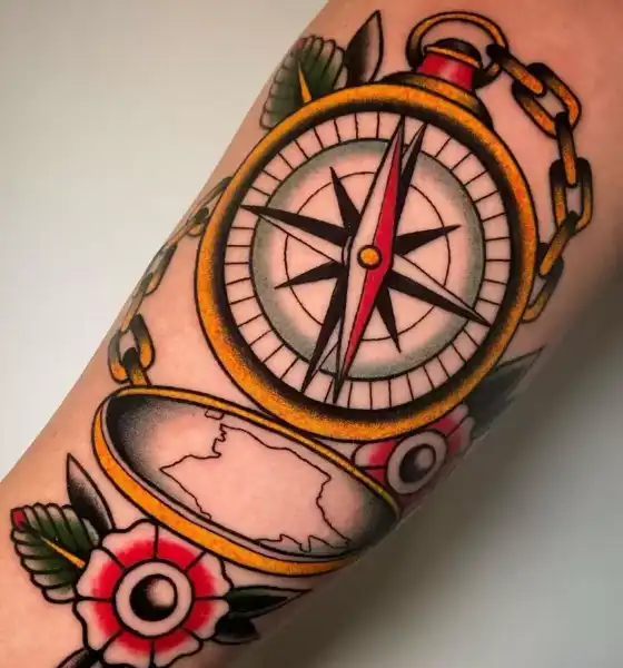 Vintage compass tattoo 3  Traditional compass tattoo Vintage tattoo Compass  tattoo design